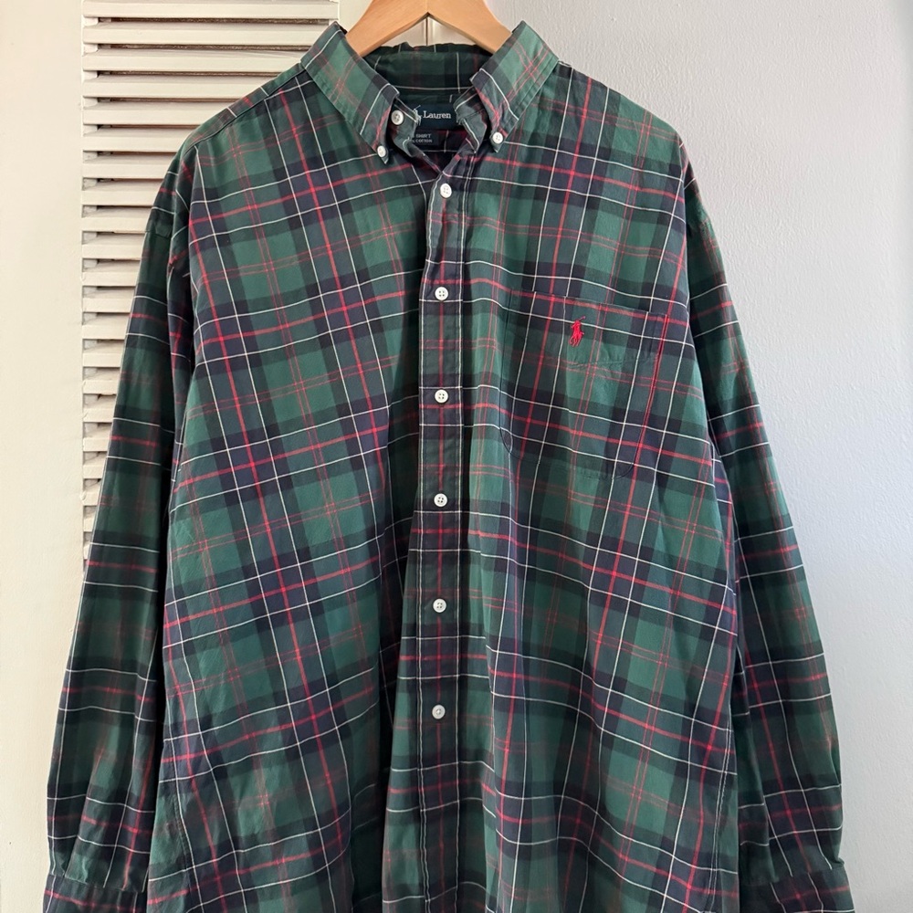 Vintage 90’s Polo Ralph Lauren Plaid Button Up Longsleeve Shirt - Picture 2 of 6